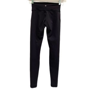 Lululemon Black Reversible Yoga Athletic Workout Tights Leggings Women's 2